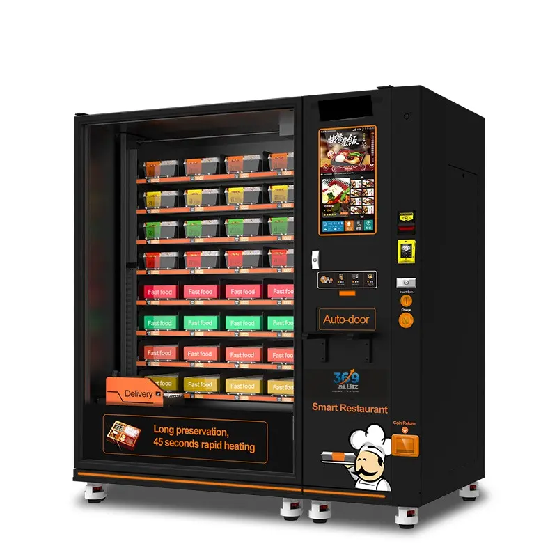  Hot food meals vending machine with 21.5inch touch screen
